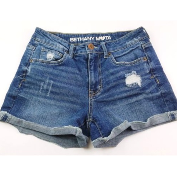 Bethany Mota Pants - Bethany Mota Distressed Hi Rise Shorty Shorts